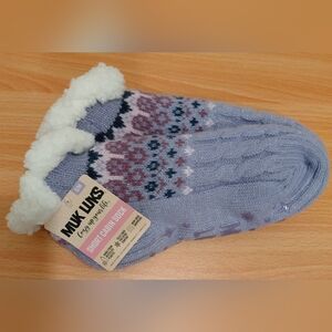NWT Muk Luks Purple Lavender S/M Sherpa Lined Non-skid GREAT STOCKING STUFFER 🎄